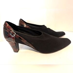 VanEli Vero Cudio Black and Brown Heels Sz.10 Italy